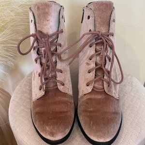 Pink Velvet Dolce Vita Ankle Boots